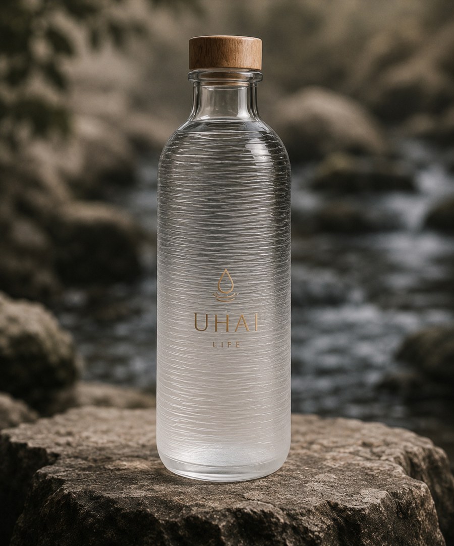 Uhai Water Frosted Crystal Ripple bottle